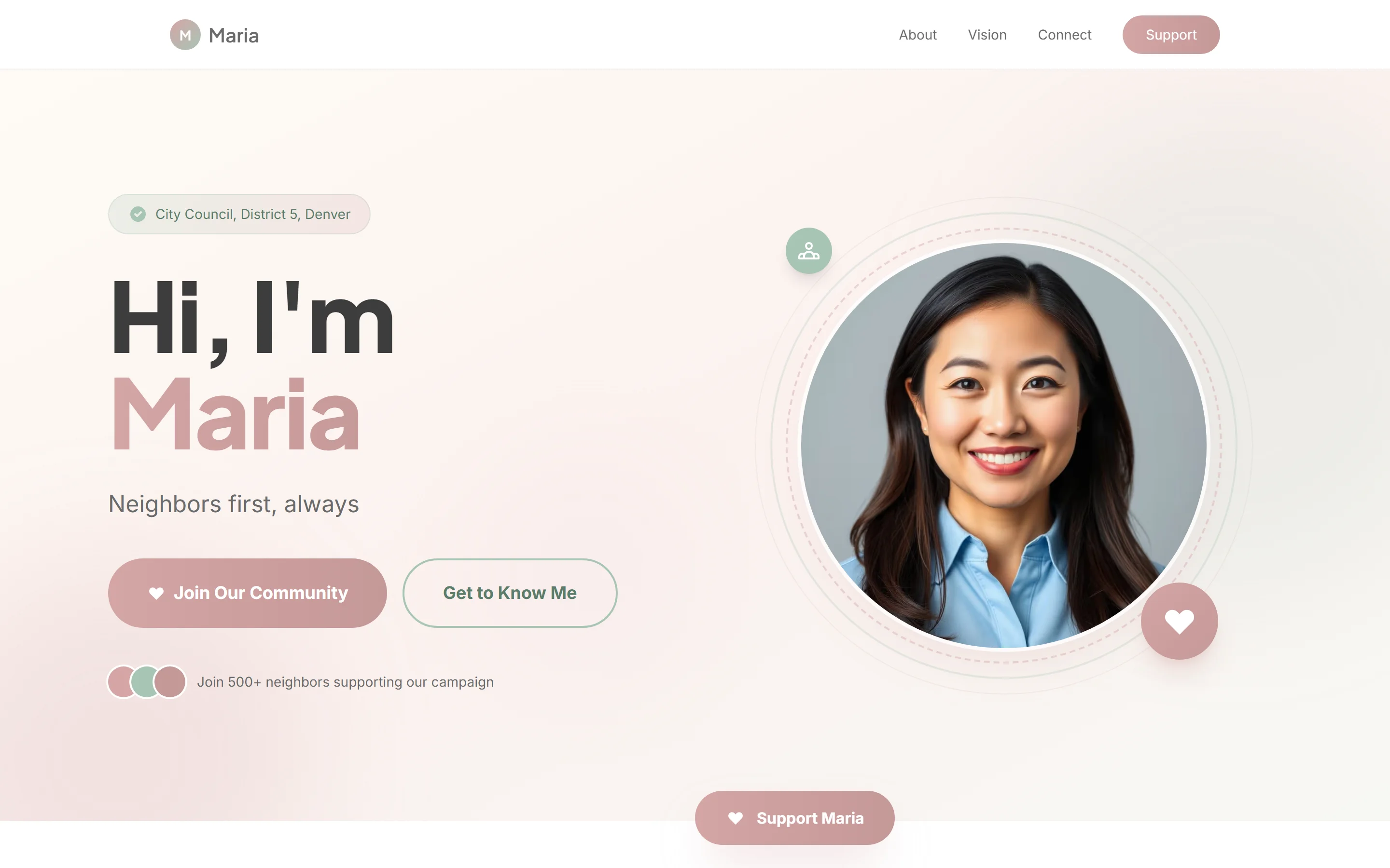 Grassroots template - desktop view