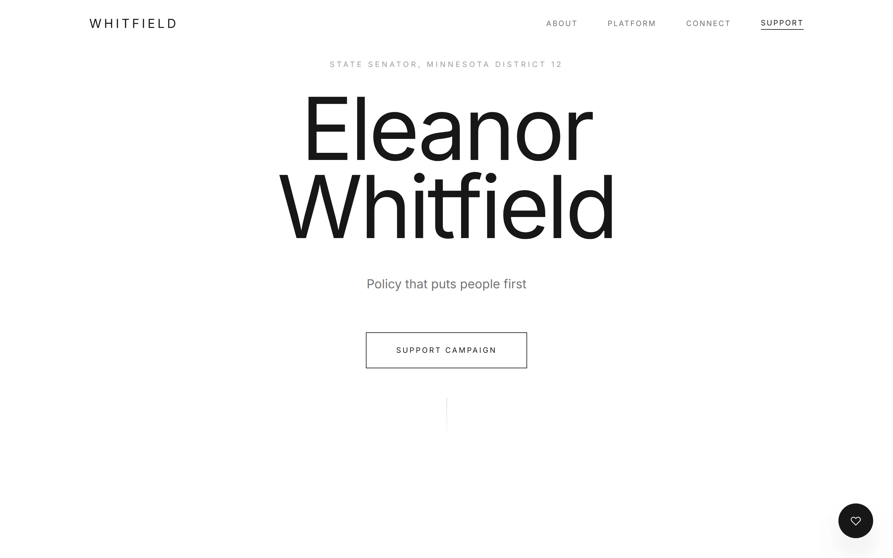 Minimalist template - desktop view