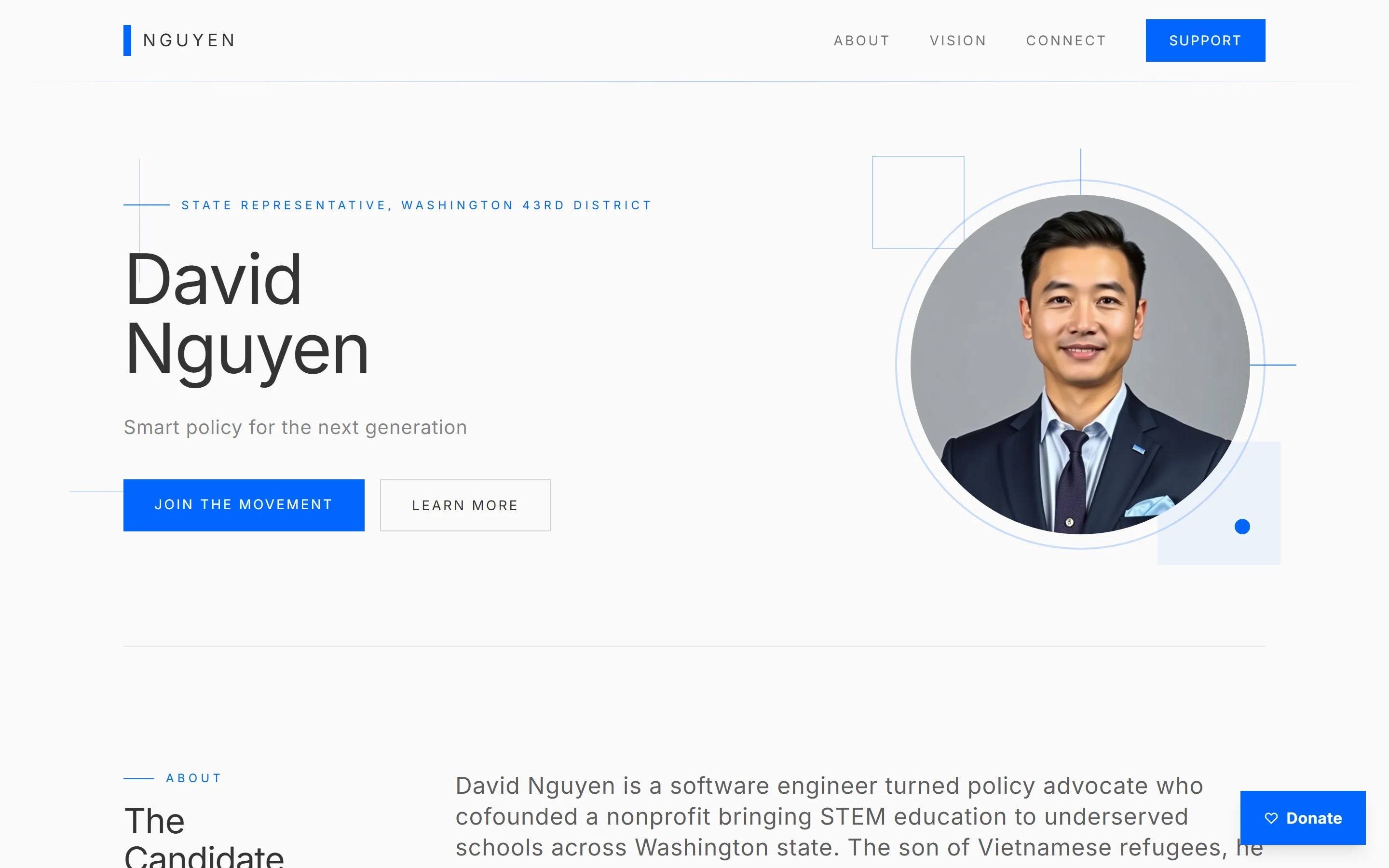 Modern template - desktop view